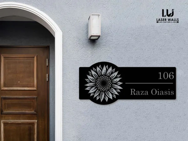 Sunflower_Name_Plate_Farm_House_House_Name_Plate_Number_Plate_Wooden_Name_Plate_Customised_Number_Plate_Steel_Name_Plate_Lasercut_Name_Plate