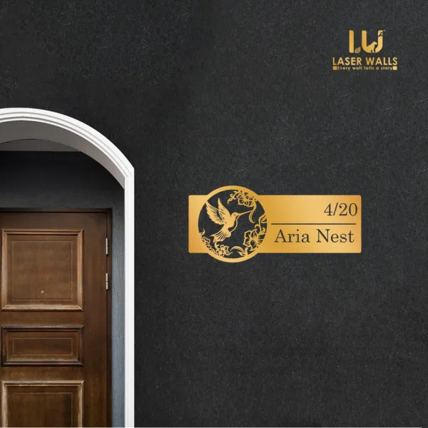 House_Name_Plate_Metal_Name_Plate_Bird_Lasercut_Name_Board