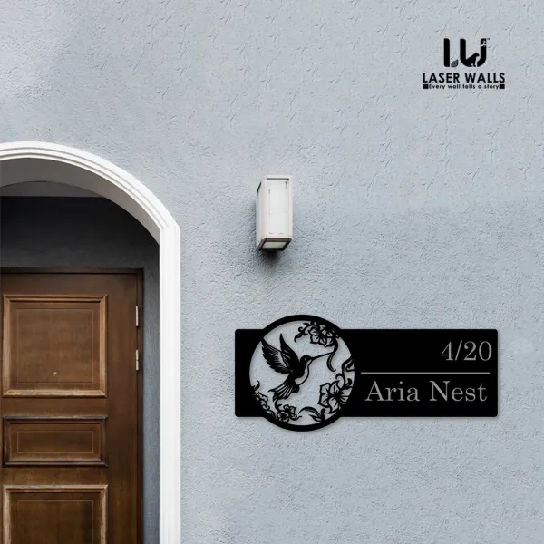 House_Name_Plate_Metal_Name_Plate_Bird_Lasercut_Name_Board