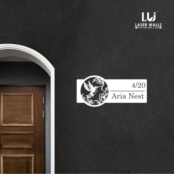 House_Name_Plate_Metal_Name_Plate_Bird_Lasercut_Name_Board