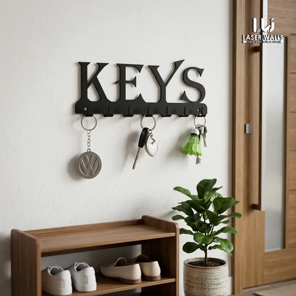Keys_Key_Holder_Key_Hanger_Metal_Art_Keys_Laserwall_8_X8_Inch