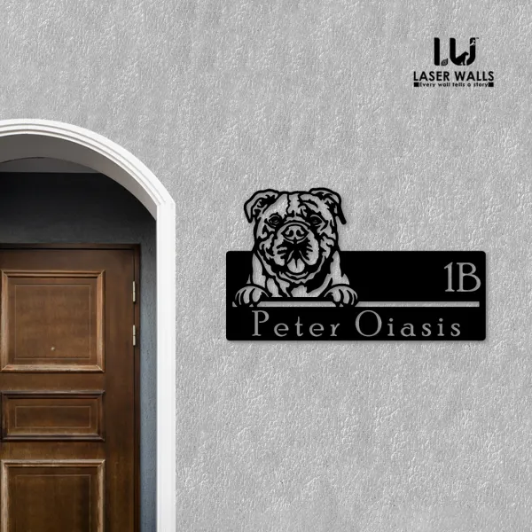 Bulldog_Dog_Farm_House_House_Name_Plate_Number_Plate_Wooden_Name_Plate_Customised_Number_Plate_Steel_Name_Plate_Lasercut_Name_Plate
