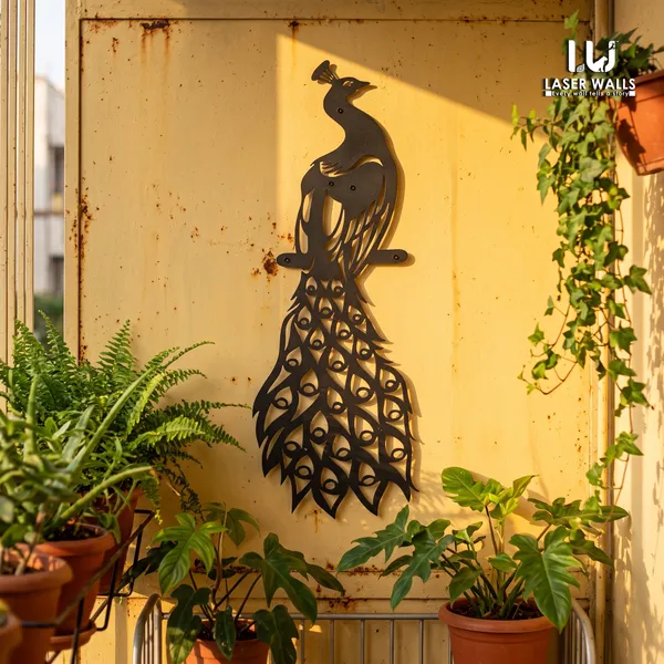 Peacock_Metal_Wall_Art_White_Peacock_Metal_Wall_Hanging_From_Laserwall