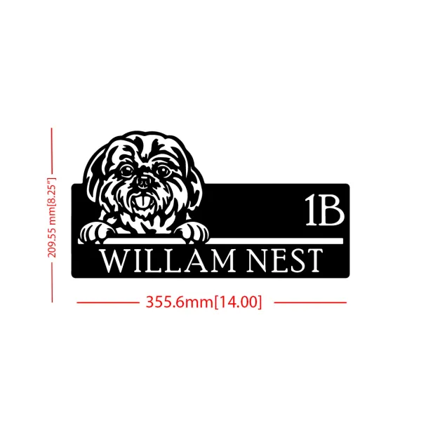 Shih_Tzu_Dog_Farm_House_House_Name_Plate_Customised_Plate_Steel_Name_Plate_Lasercut_Name_Plate_Metal_Name_Plate_Office_Name_Plate