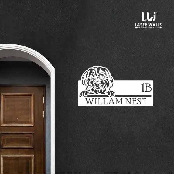 Shih_Tzu_Dog_Farm_House_House_Name_Plate_Customised_Plate_Steel_Name_Plate_Lasercut_Name_Plate_Metal_Name_Plate_Office_Name_Plate