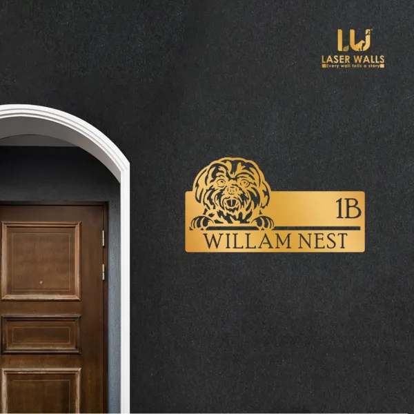 Shih_Tzu_Dog_Farm_House_House_Name_Plate_Customised_Plate_Steel_Name_Plate_Lasercut_Name_Plate_Metal_Name_Plate_Office_Name_Plate