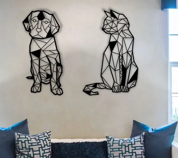 Cats_Dog_Metal_Art_From_Laserwall_Metal_Wall_Art_Dog_Cat_And_Love_Interior_Decoration_Home_Decor_Wall_Decor_Gift_For_Animal_Lovers