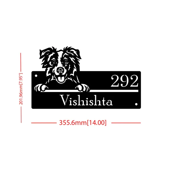Border_Collie_Dog_Farm_House_House_Name_Plate_Number_Plate_Wooden_Name_Plate_Customised_Number_Plate_Steel_Name_Plate_Lasercut_Name_Plate