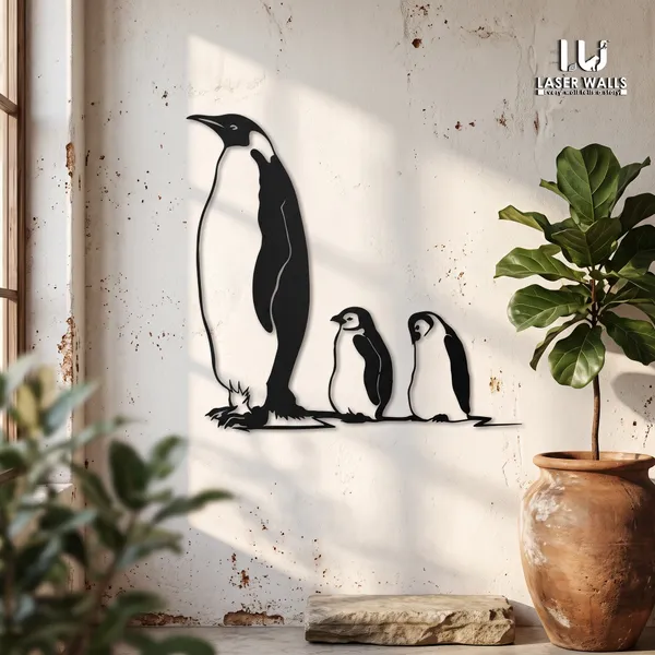 Penguin_Wall_Decor_Animal_Metal_Decor_Metal_Wall_Art_Home_Wall_Hangings_Geometric_Wall_Art_Home_Metal_Decor_From_Laserwall