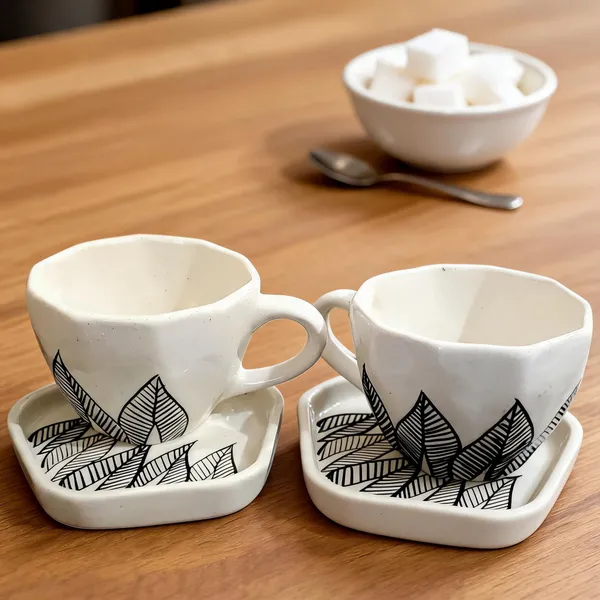 White_Ceramic_&_Porcelain_Drinkware_Set_(Pack_of_4_)