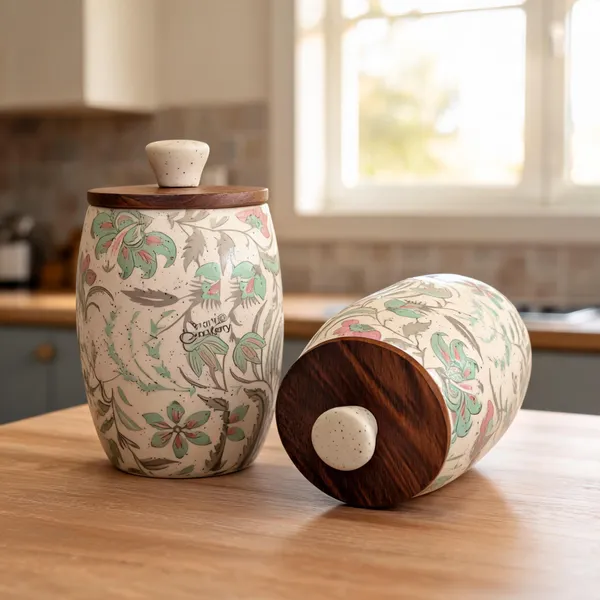 Multicolor_Ceramic_&_Wood_Food_Storage_Container_With_Lid_(Pack_of_2_)