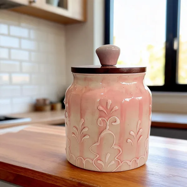 Pink_Ceramic_Food_Storage_Container_With_Wooden_Lid