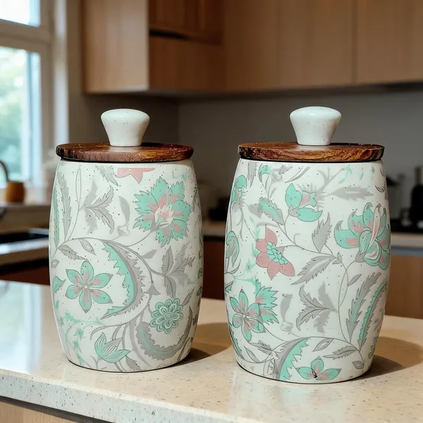 Light_Green_Ceramic_&_Wood_Airtight_Food_Storage_Container_(Pack_of_2_)