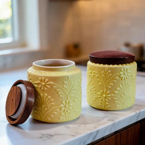 Yellow_&_Brown_Ceramic_Food_Storage_Container_With_Lid_(Pack_of_2_)