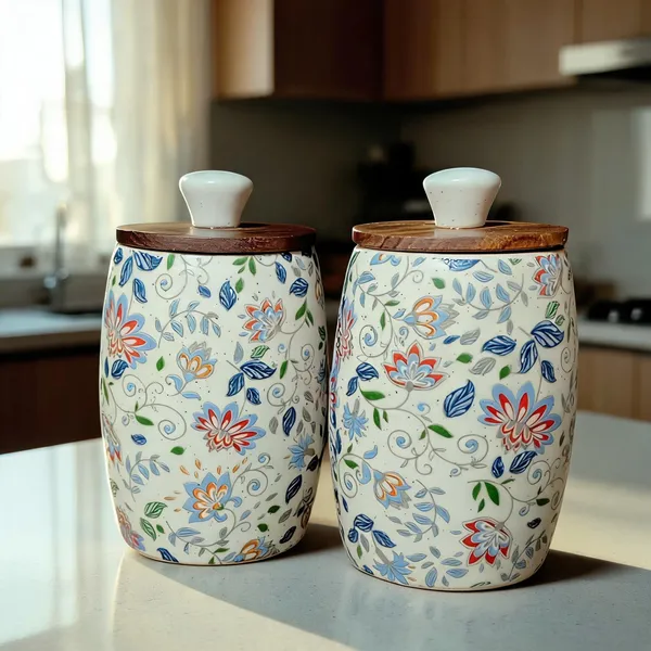 Multicolor_Ceramic_&_Wood_Food_Storage_Container_(Pack_of_2_)