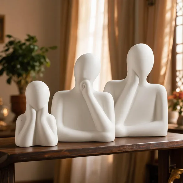 White_Ceramic_Decorative_Figurine_(Pack_of_3_)