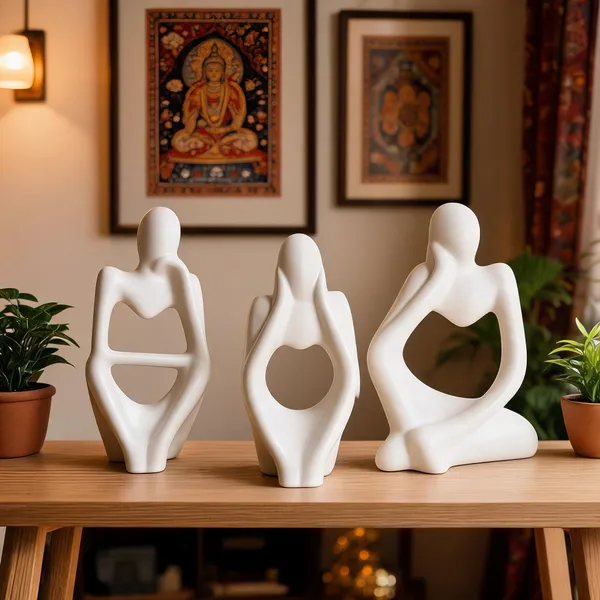 White_Ceramic_Decorative_Figurine_(Pack_of_3_)