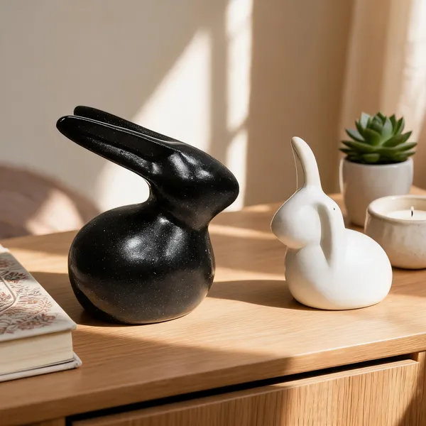 White_&_Black_Ceramic_Decorative_Figurine