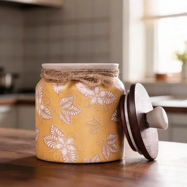 Yellow_Ceramic_Food_Storage_Container_With_Lid