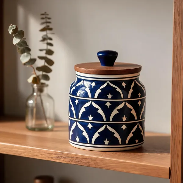 Blue_Ceramic_Food_Storage_Container_With_Lid