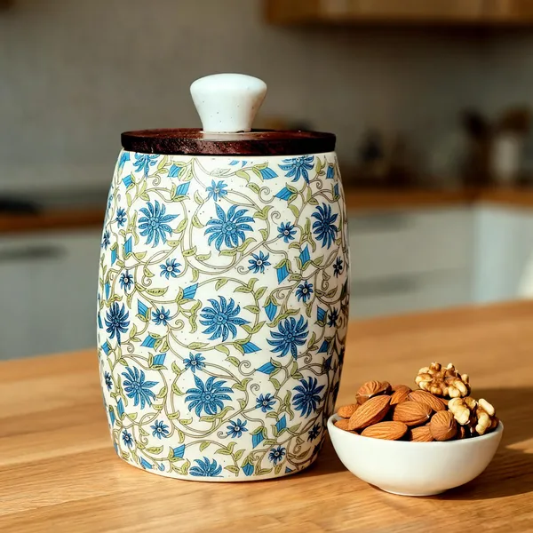 Dark_Blue_Ceramic_&_Wood_Food_Storage_Container_With_Lid