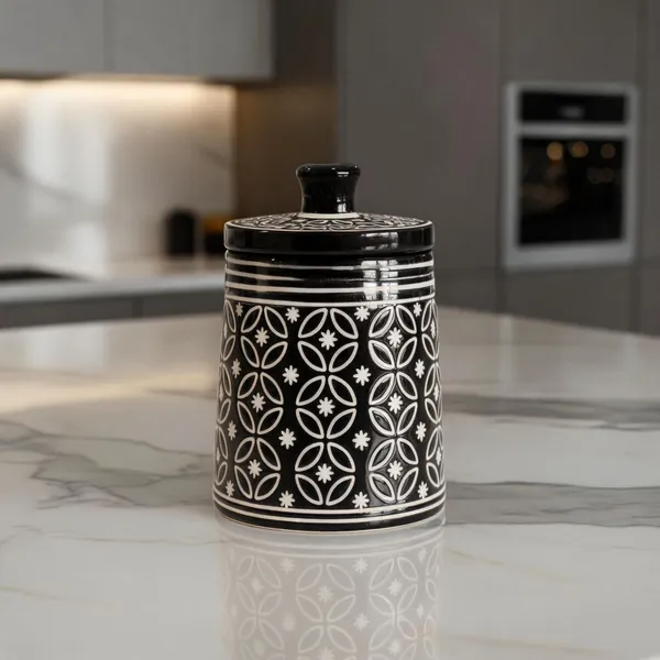 Black_Ceramic_Food_Storage_Container_With_Lid
