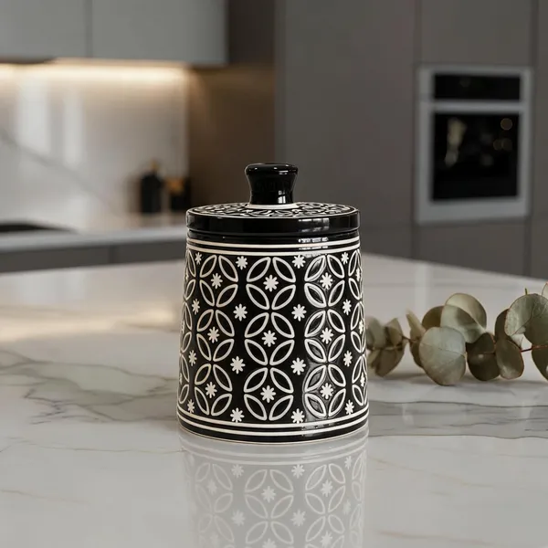 Black_Ceramic_Food_Storage_Container_With_Lid