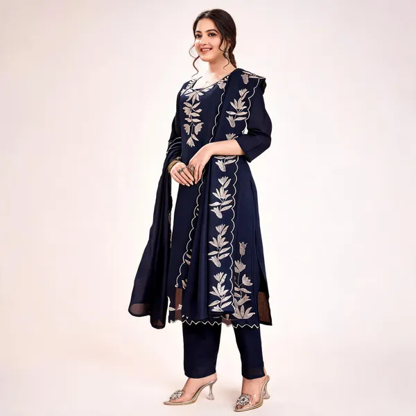 Blue_Vichitra_Silk_Straight_Embroidered_Kurta_Set_For_Women