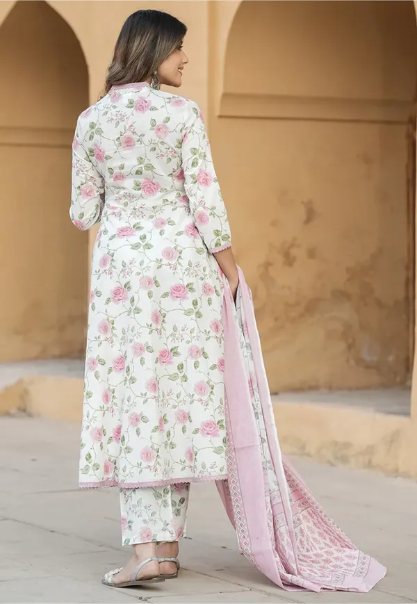 Pink_And_White__Pc_Cotton_Straight_Floral_Print_Kurta_Set_For_Women