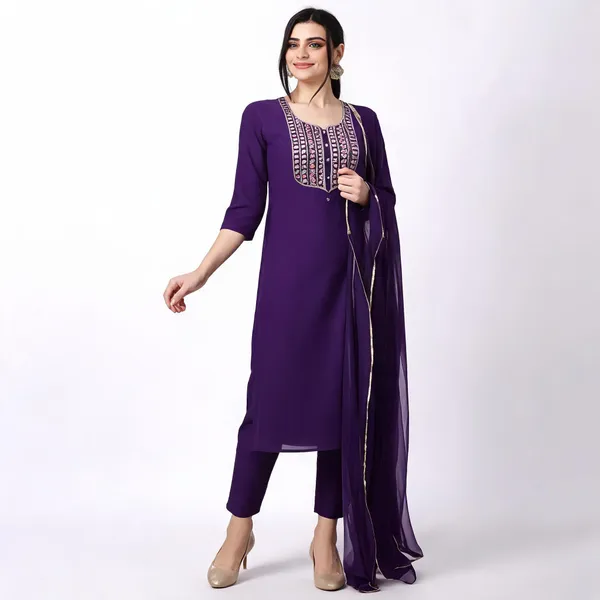 Purple_Rayon_Slub_Straight_Embroidered_Kurta_Set_For_Women