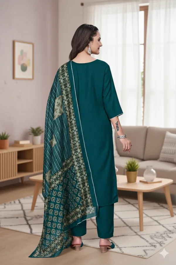 Teal_Rayon_Slub_Straight_Embroidered_Kurta_Set_For_Women