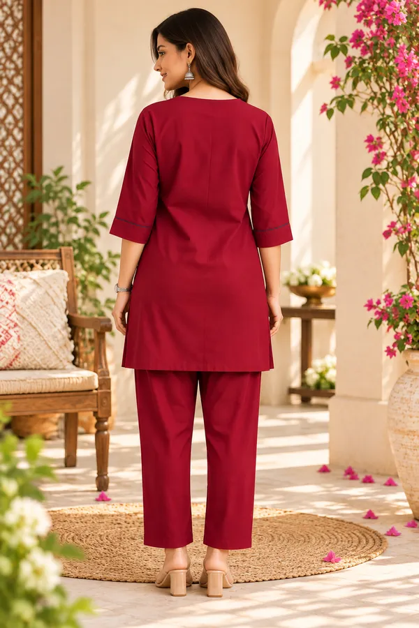 Pink_Rayon_Embroidered_Kurti_With_Pant_Set_For_Women