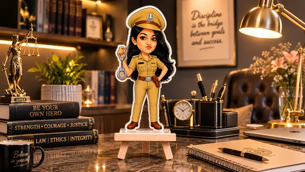 Acrylic_Female_Police_Officer_Illustrated_Desk_Caricature_Standee