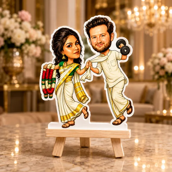 Acrylic_Traditional_Wedding_Couple_Caricature_Tabletop_Standee