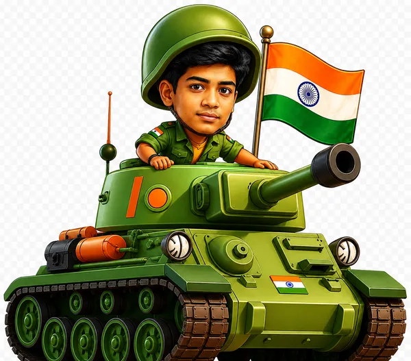 Acrylic_Indian_Flag_Tank_Soldier_Caricature_Standee