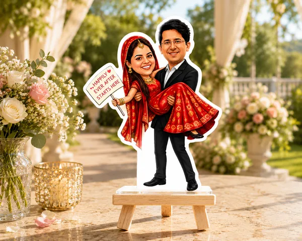 Acrylic_Wedding_Bride_Groom_Traditional_Caricature_Standee