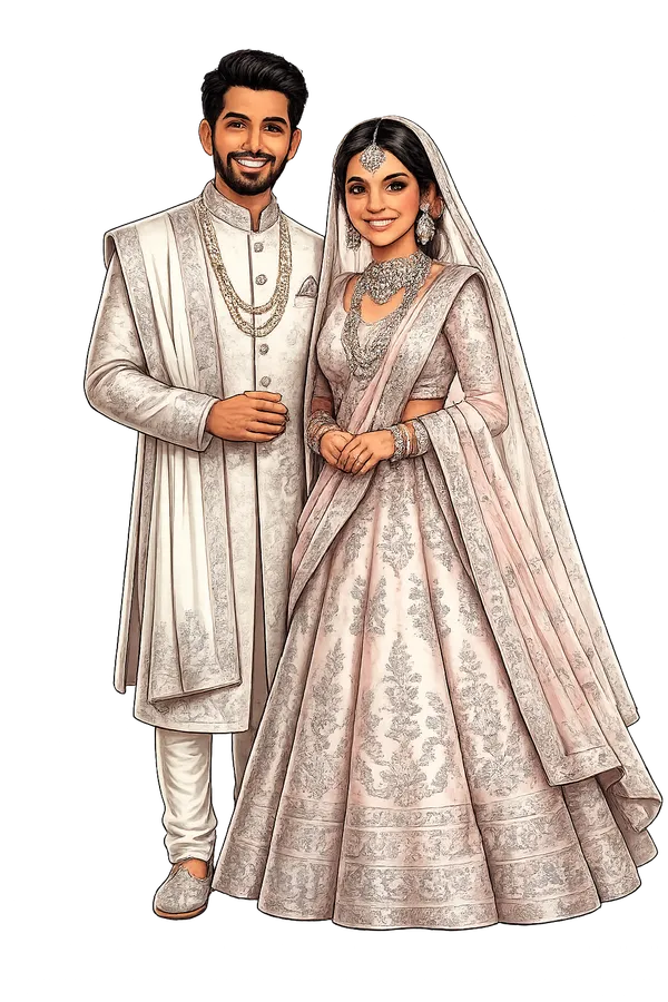 Acrylic_Wedding_Couple_Traditional_Illustrated_Caricature_Standee