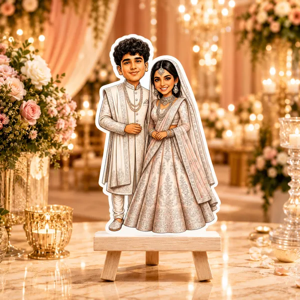 Acrylic_Wedding_Couple_Traditional_Illustrated_Caricature_Standee