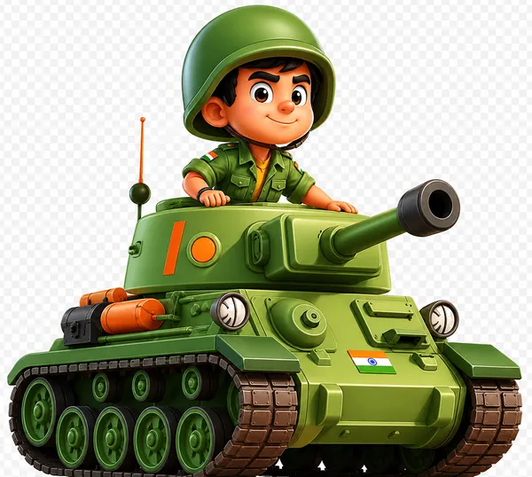 Acrylic_Indian_Flag_Tank_Soldier_Caricature_Standee