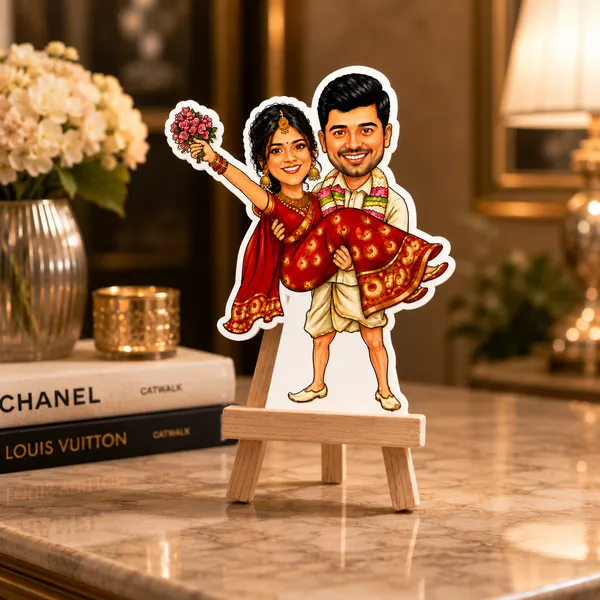 Acrylic_Indian_Wedding_Couple_Traditional_Caricature_Standee