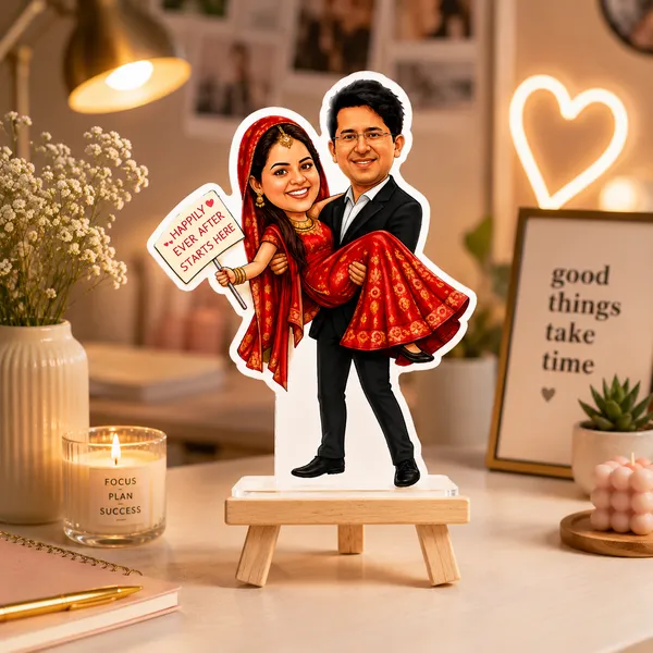 Acrylic_Wedding_Bride_Groom_Traditional_Caricature_Standee