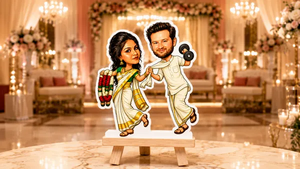 Acrylic_Traditional_Wedding_Couple_Caricature_Tabletop_Standee