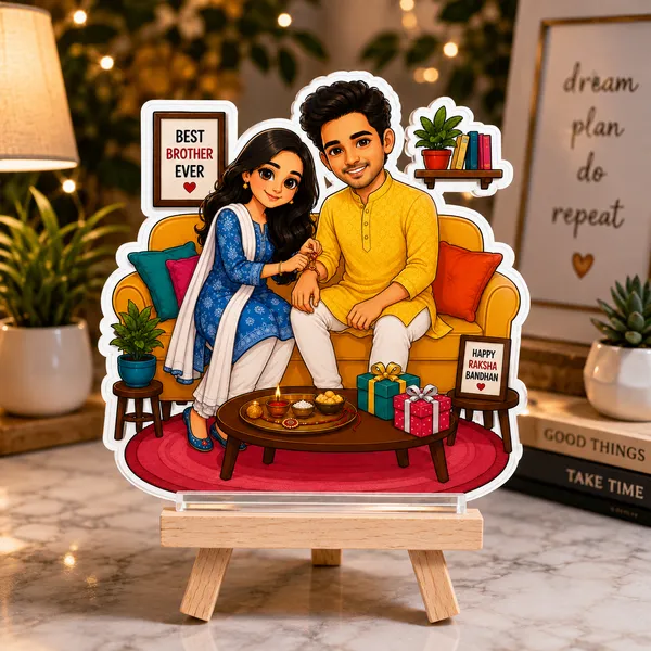 Acrylic_Raksha_Bandhan_Brother_Sister_Celebratory_Caricature_Standee