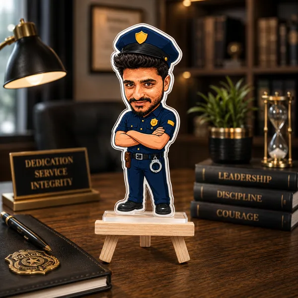Acrylic_Police_Officer_Caricature_Standee_With_Wooden_Easel