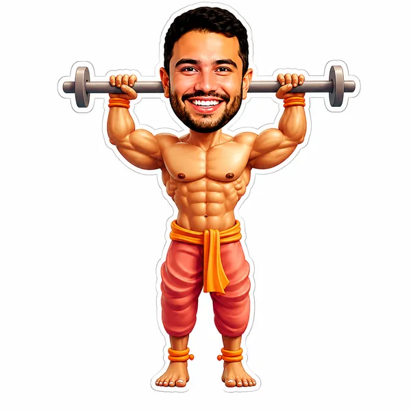 Acrylic_Muscular_Athlete_Barbell_Caricature_Figurine