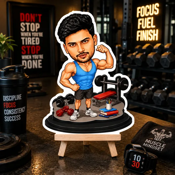 Acrylic_Muscular_Fitness_Man_Gym_Scene_Caricature_Figurine