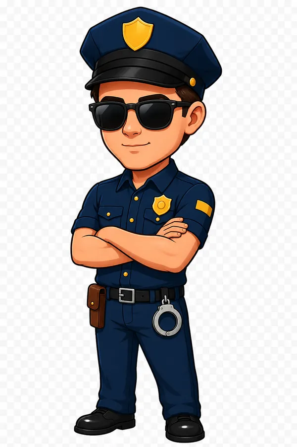 Acrylic_Police_Officer_Caricature_Standee_With_Wooden_Easel