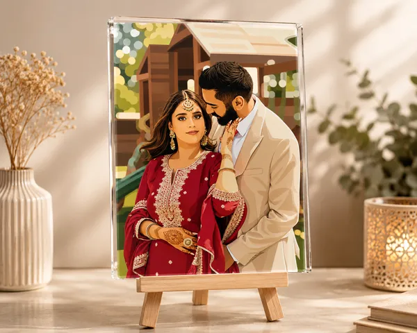 Acrylic_Romantic_Couple_Portrait_Photo_Frame_With_Easel