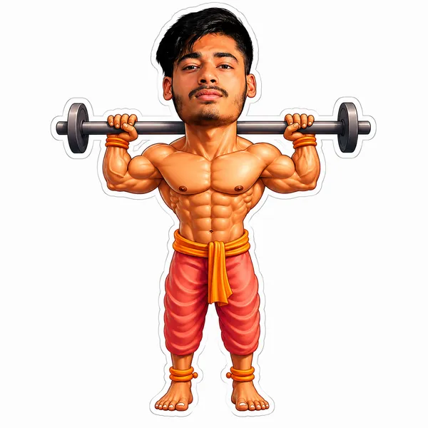 Acrylic_Muscular_Athlete_Barbell_Caricature_Figurine