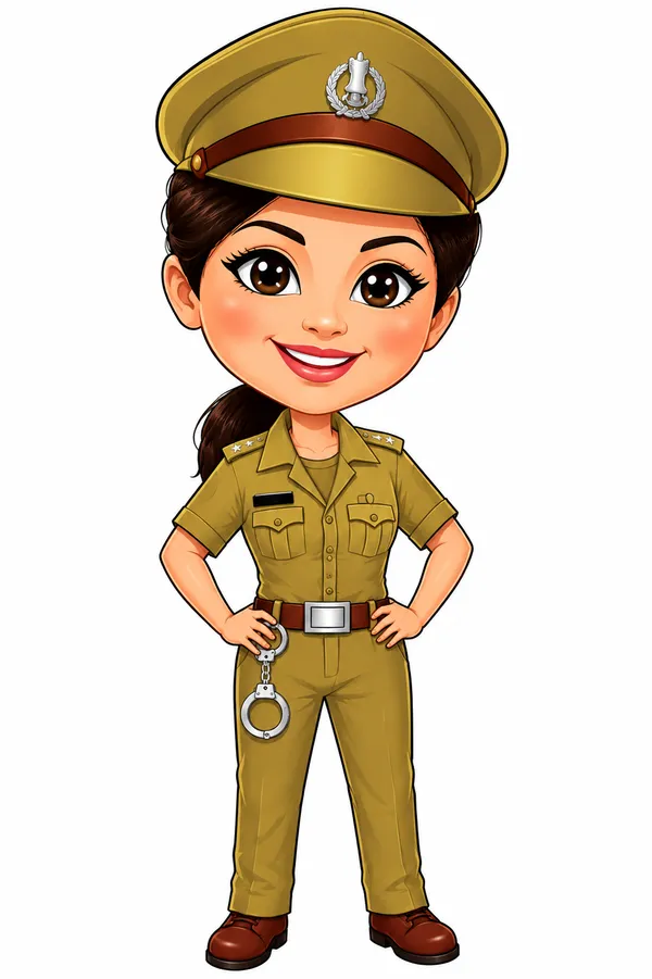 Acrylic_Female_Police_Officer_Illustrated_Desk_Caricature_Standee
